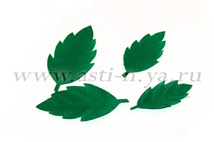 Листья для цветов из канзаши мастер класс Листья для цветов из